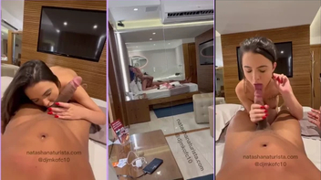 Natasha Steffens mamando em uma pica preta