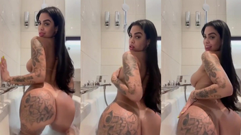 Dj Nathi mostrando o bundão tatuado em vídeo exclusivo no Privacy